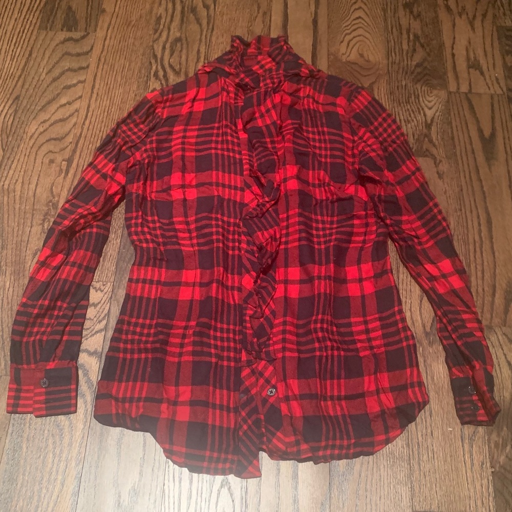 Flannel with Ruffle Blouse - Picture 2 of 6